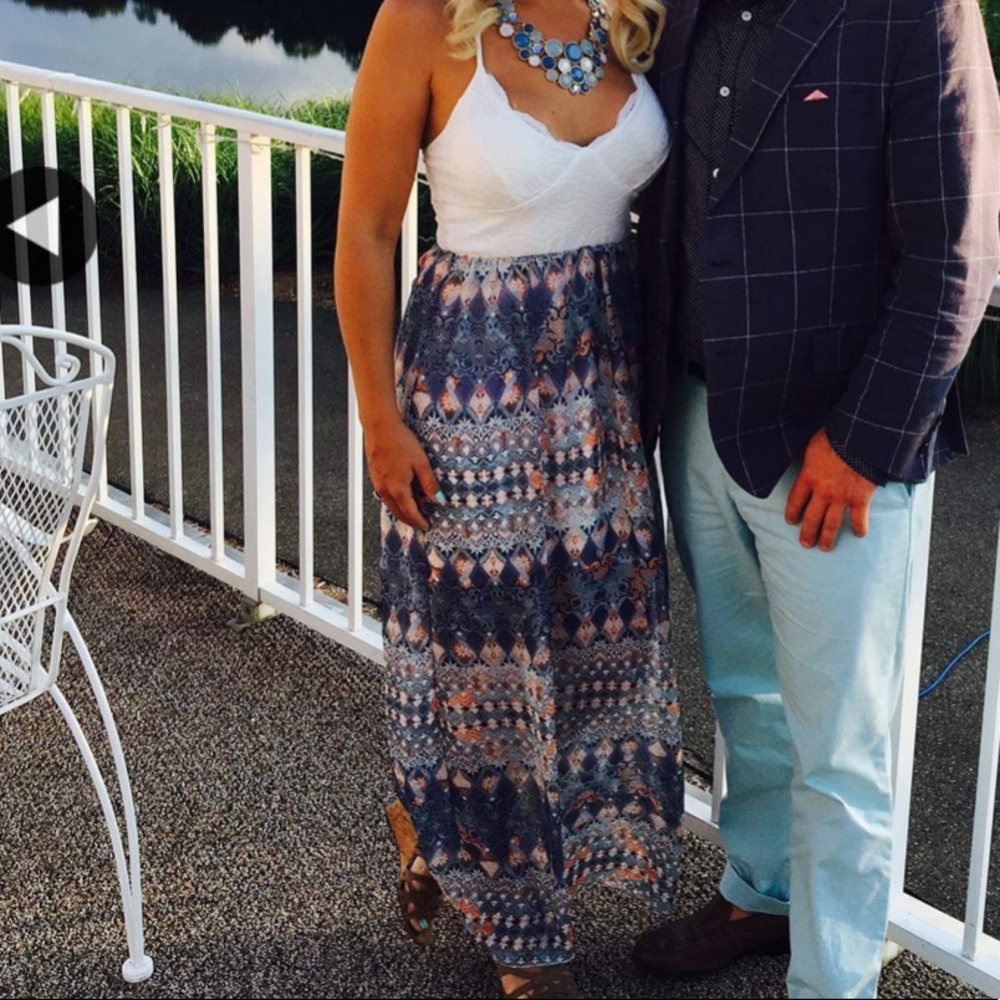 Lace and floral maxi dress